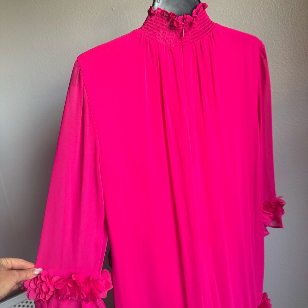 NWT Alex Marie Amelia Smocked Turtleneck Floral Petal Detail Chiffon Dress - Picture 9 of 10